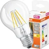 A clear LED filament light bulb is shown next to its packaging. Anteprima dell’immagine prodotto