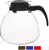 A clear glass coffee pot with a black lid and handle, isolated on a white background. Náhľad obrázku produktu