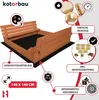 KOTARBAU® Bac à Sable Enfant Extérieur Bois 140 x 140 cm Voir les images du produit 5