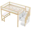 Lit mezzanine 140 x 200 cm en pin, structure en bois avec Voir les images du produit 11