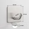 TECBULL® 5 Edelstahl Klebehaken massiv V2 - Gebürstet Produktbild-Vorschau 3