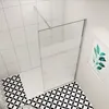 A modern bathroom corner with a walk-in shower enclosure. Produktbild-Vorschau