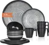 Vaisselle de camping en mélamine Set 4 personnes Stone Grey Voir les images du produit 1