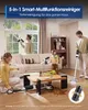 A family is cleaning their home with a cordless vacuum cleaner. Produktbild-Vorschau