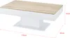 A white and wood-effect coffee table with dimensions indicated. Náhled obrázku produktu