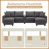 Merax 4-Sitzer Ecksofa U-förmiges, Cord-Sofa mit 2 Hockern, Produktbild-Vorschau 9