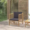 vidaXL Gartensessel mit Dunkelgrauen Kissen Bambus - Produktbild-Vorschau 2