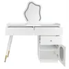 A white vanity table with a unique mirror and LED lighting. Podgląd zdjęcia produktu