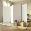 vidaXL 4-tlg. Paravent Weiß 346x180 cm Stoff Produktbild-Vorschau 2
