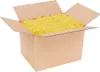 An open cardboard box filled with yellow shredded paper. Produktbild-Vorschau