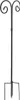 A black metal garden hook stand with a tripod base and two curved hooks at the top. Produktbild-Vorschau