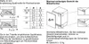 Diagrams and a table illustrating hinge installation and weight limits for cabinet fronts. Produktbild-Vorschau
