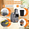A collage of images showcasing the features of an electric vegetable slicer. Náhled obrázku produktu