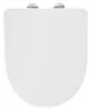 A top-down view of a white toilet seat. Produktbild-Vorschau