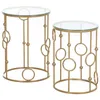 HOMCOM Tables gigognes Lot de 2 Tables Basses Rondes Design Voir les images du produit 1