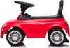 A red toy car with a steering wheel and a push handle, shown from the side. Produktbild-Vorschau