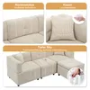 Collage of images showing details of a beige sofa. Voir les images du produit