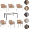 A set of outdoor furniture including a table and six chairs, presented on a white background. Produktbild-Vorschau