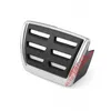 A close-up shot of a car pedal cover with a brushed metal frame and a black rubber grip. Produktbild-Vorschau