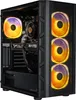 A gaming PC with RGB lighting inside and on the front fans. Produktbild-Vorschau