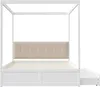 Letto a baldacchino Sweiko 140x200 cm con ampi cassetti e Anteprima dell’immagine prodotto 11