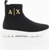 A single black and white Armani Exchange sneaker with gold logo. Produktbild-Vorschau