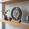Modern standuhr tischuhr klein aus Holz Eiche Wohnzimmer Produktbild-Vorschau 5