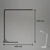 A technical drawing and a photograph of a desk lamp with dimensions indicated. Produktbild-Vorschau