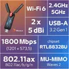Adattatore di rete Wi-Fi USB esterno, Wi-Fi 6, AX, 1800 Anteprima dell’immagine prodotto 2