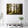 Leinwandbild Morgen im Wald 120x80 Feeby Grün bild für die Produktbild-Vorschau 2