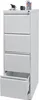 A white filing cabinet with one drawer open, placed on a white background. Office supplies are on top of the cabinet. Anteprima dell’immagine prodotto