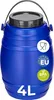 A blue plastic barrel with a black lid and handle, shown against a white background. Voir les images du produit