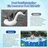 A collage of images showing a comparison between a floating pool drink holder and a pool with attached drink holders, with text explaining the benefits of the latter. Produktbild-Vorschau