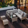 Poly Rattan Sitzgruppe Esstisch Lounge Gartenmöbel Produktbild-Vorschau 1