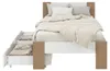 Holzbett 90x200 mit 2 Bettkästen Bett Eiche Braun Weiß Holz Náhled obrázku produktu 4