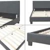 Łóżko z imitacji skóry "Albacete" 140x200cm ciemnoszare Podgląd zdjęcia produktu 8