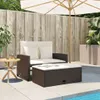 vidaXL Sofa ogrodowa z poduszkami 2-osobowa brązowa z Podgląd zdjęcia produktu 3