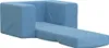 A light blue children's sofa bed unfolded, showing the bed extension. Náhľad obrázku produktu