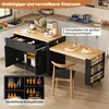 Îlot de cuisine Merax avec table à rallonge et roulettes Voir les images du produit 11