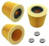 A collage of three cartridge filters and three small grey caps on a white background. Produktbild-Vorschau