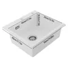 A white sink with dimensions labeled. Náhled obrázku produktu
