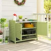 Outsunny Pflanztisch mit Unterschrank aus Holz Produktbild-Vorschau 2