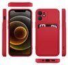 Multiple views of a red iPhone case with a card slot. Produktbild-Vorschau