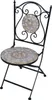 A folding chair with a mosaic seat and backrest. Produktbild-Vorschau