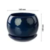 Blumentopf Blumenübertopf dunkel blau Kugel Blumenschale Produktbild-Vorschau 2