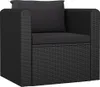 vidaXL Fauteuil avec coussins Poly Rattan Noir Voir les images du produit 13