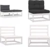 vidaXL 2 tlg. Garten Lounge Set mit Kissen Weiß Kiefer Produktbild-Vorschau 1