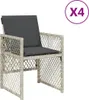 vidaXL Gartenstühle mit Kissen 4 Stk. Hellgrau Poly Rattan Produktbild-Vorschau 1