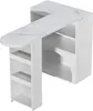 A white bar table with shelves and a marble-effect countertop. Produktbild-Vorschau