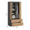 Kleiderschrank Schrank 90cm breit mit 2 Schubladen, 3 Produktbild-Vorschau 5